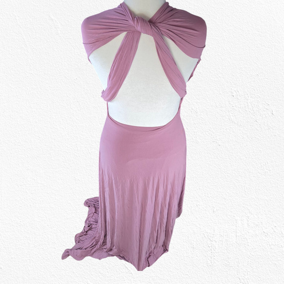Lulus Mauve Pink Purple Formal Boho Maxi Tricks of the Trade Dress Size Medium - Picture 12 of 16